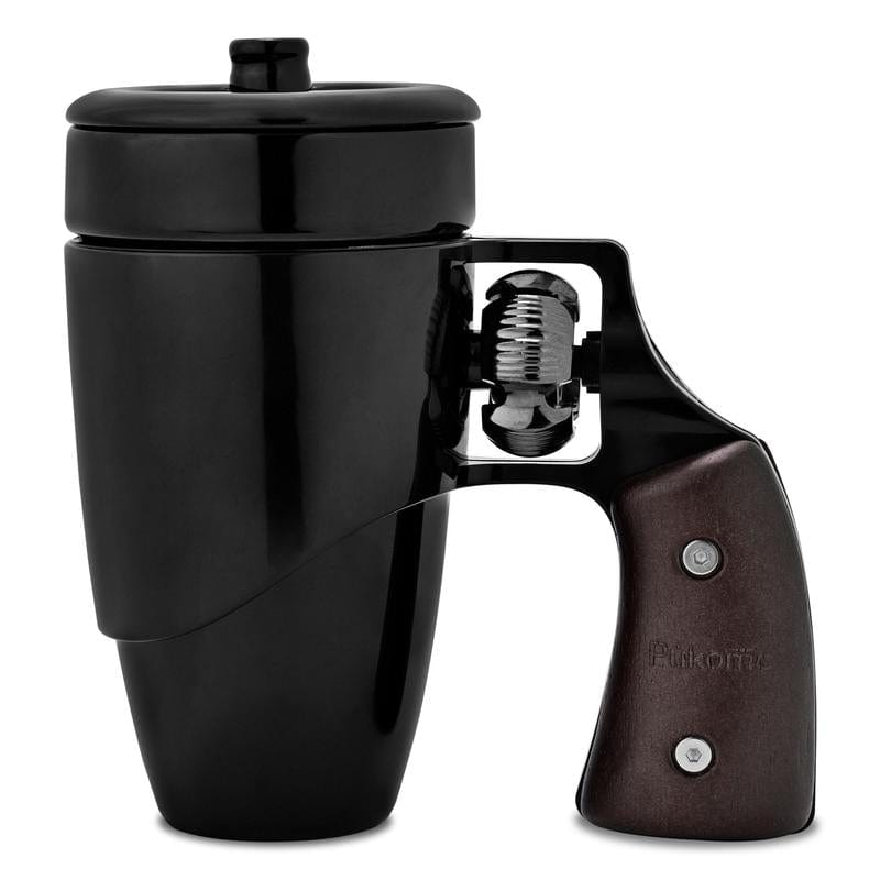 Pukomc Coffee Mug with Rotatable Wooden Handle, Ceramic Leak-Proof and Scalding-Proof Cup, 16 Ounces Beverage Drinkware Glass Reusable Reuse